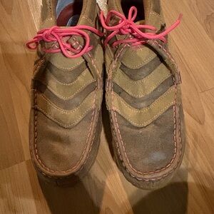 Twisted X Brown Loafers with Pink Accents
